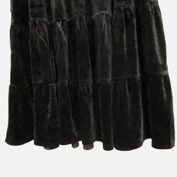 Lucy Paris Melissa Black Velvet Tiered Babydoll Dress - Picture 6 of 16